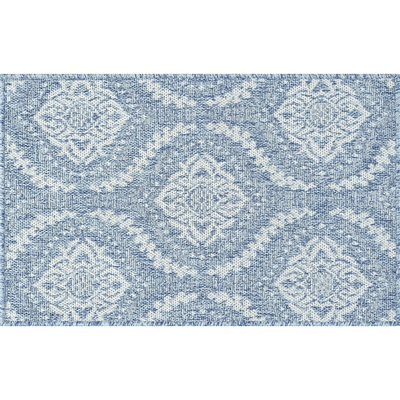 Tayse Denver Area Rug DEN1101 Transitional Blue Half-Brick Angled 2' x 2' 11" Rectangle