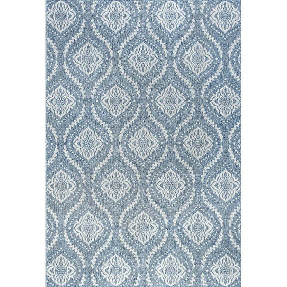 Tayse Denver Area Rug DEN1101 Transitional Blue Half-Brick Angled 3' 11'' x 5'3'' Rectangle