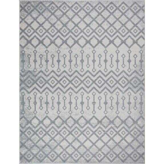 Tayse Diamond Area Rug DIA1003 Contemporary Cream Diagonals Angled 5' 3" x 7' 3" Rectangle