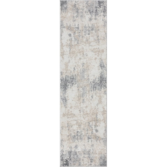 Tayse Diamond Area Rug DIA1100 Contemporary Gray Faded Distressed 2' 2" x 7' 3" Rectangle