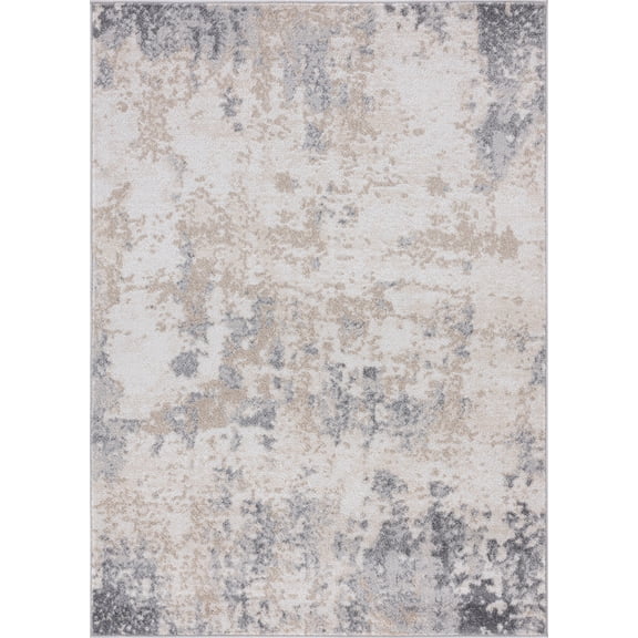 Tayse Diamond Area Rug DIA1100 Contemporary Gray Faded Distressed 3' 11'' x 5'3'' Rectangle