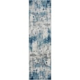 thumbnail image 1 of Tayse Diamond Area Rug DIA1101 Contemporary Blue Faded Worn 2' 2" x 7' 3" Rectangle, 1 of 2