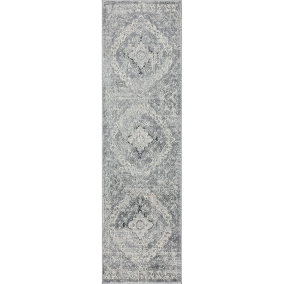 Tayse Diamond Area Rug DIA1300 Traditional Gray Rounded Bulbs 2' 2" x 7' 3" Rectangle