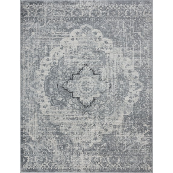 Tayse Diamond Area Rug DIA1300 Traditional Gray Rounded Bulbs 8' 9" x 12' 2" Rectangle