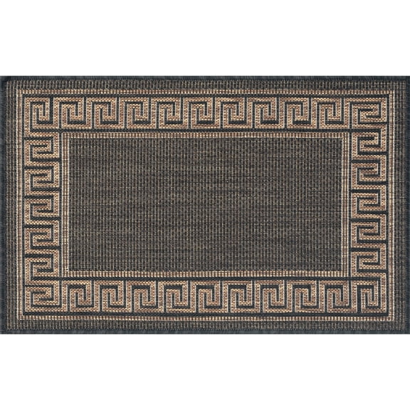 Tayse Eco Area Rug ECO1001 Transitional Black Faded Angled 2' x 2' 11" Rectangle