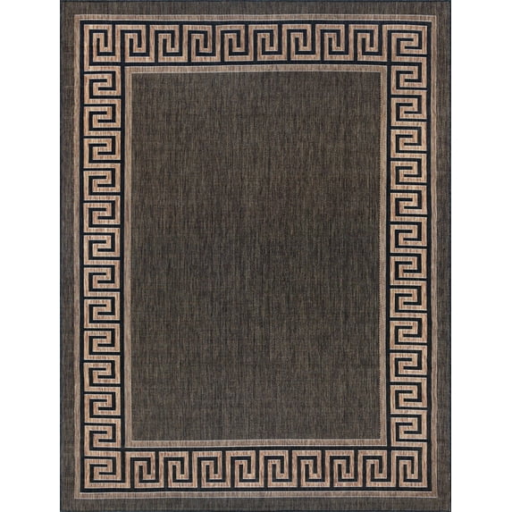 Tayse Eco Area Rug ECO1001 Transitional Black Faded Angled 5' 3" x 7' 3" Rectangle