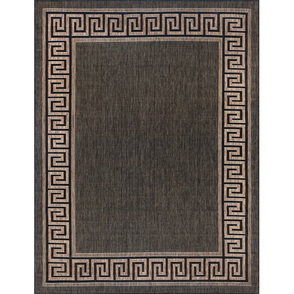 Tayse Eco Area Rug ECO1001 Transitional Black Faded Angled 7' 10" x 10' 2" Rectangle