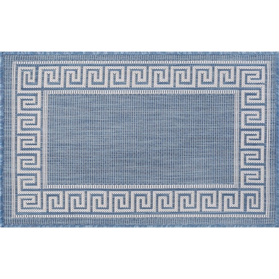 Tayse Eco Area Rug ECO1002 Transitional Blue Angled Baltic 2' x 2' 11" Rectangle