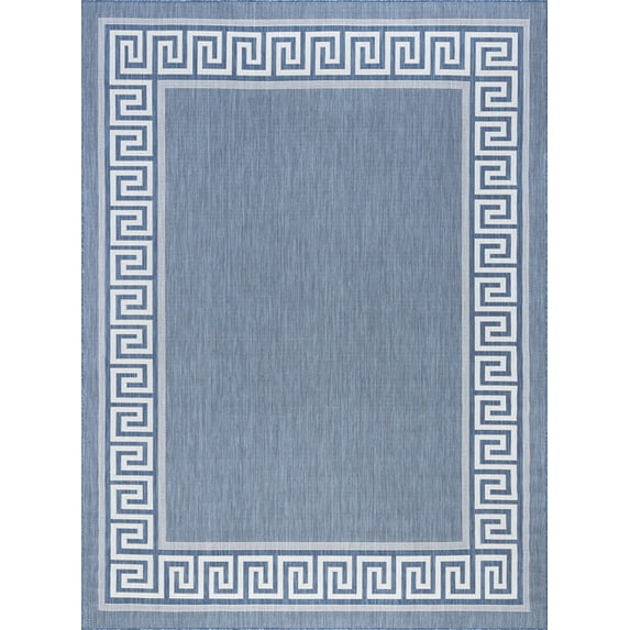 Tayse Eco Area Rug ECO1002 Transitional Blue Angled Baltic 5' 3" x 7' 3" Rectangle