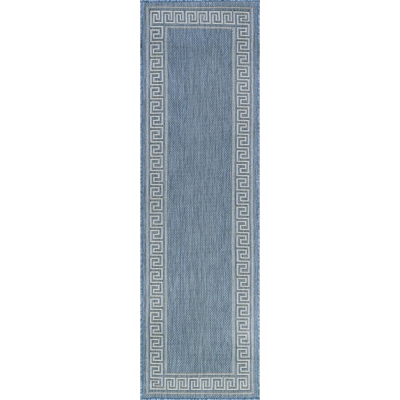 Tayse Eco Area Rug ECO1002 Transitional Blue Angled Baltic 2' 7" x 9' 10" Rectangle