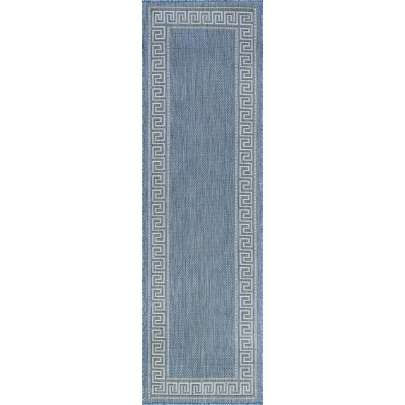 Tayse Eco Area Rug ECO1002 Transitional Blue Angled Baltic 2' 2" x 7' 3" Rectangle
