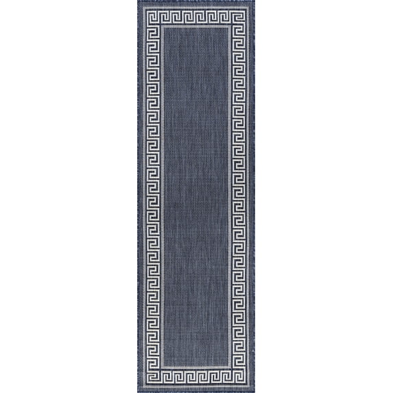Tayse Eco Area Rug ECO1005 Transitional Navy Solid Angled 2' 2" x 7' 3" Rectangle
