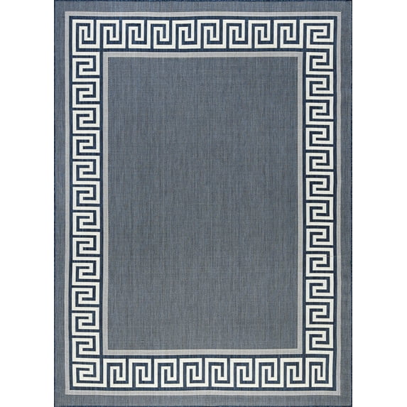 Tayse Eco Area Rug ECO1005 Transitional Navy Solid Angled 5' 3" x 7' 3" Rectangle