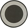 thumbnail image 1 of Tayse Eco Area Rug ECO1100 Transitional Black Banded Rows 5' 3" x 5' 3" Round, 1 of 2