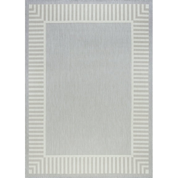 Tayse Eco Area Rug ECO1104 Transitional Gray Lines Banded 7' 10" x 10' 2" Rectangle