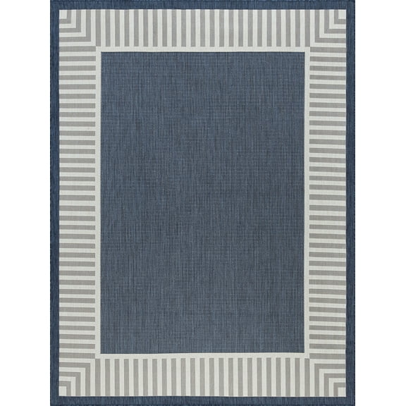 Tayse Eco Area Rug ECO1105 Transitional Navy Faded Shaded 5' 3" x 7' 3" Rectangle