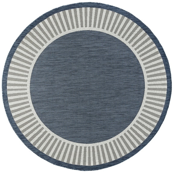 Tayse Eco Area Rug ECO1105 Transitional Navy Faded Shaded 7' 10 x 7' 10" Round