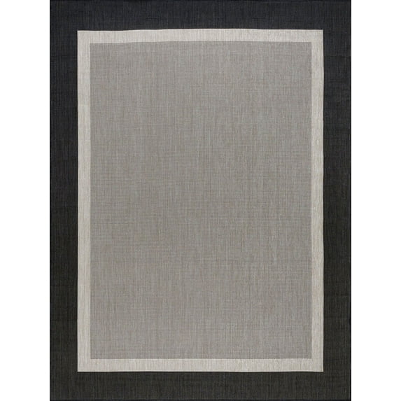 Tayse Eco Area Rug ECO1200 Transitional Black Solid Single-Color 3' 11'' x 5'3'' Rectangle