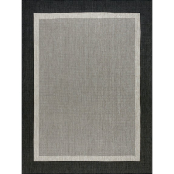 Tayse Eco Area Rug ECO1200 Transitional Black Solid Single-Color 7' 10" x 10' 2" Rectangle