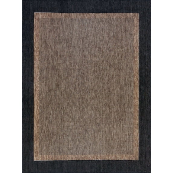 Tayse Eco Area Rug ECO1201 Transitional Black Solid Single-Color 3' 11'' x 5'3'' Rectangle
