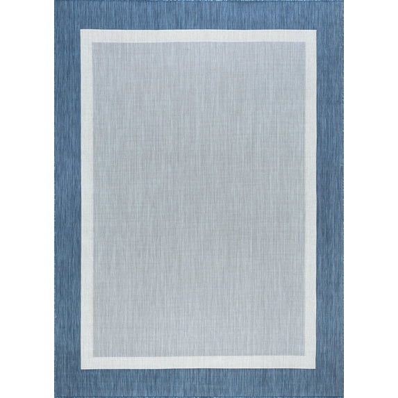 Tayse Eco Area Rug ECO1202 Transitional Blue Banded Rows 3' 11'' x 5'3'' Rectangle