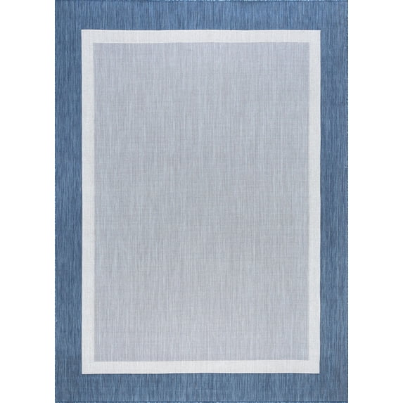 Tayse Eco Area Rug ECO1202 Transitional Blue Banded Rows 7' 10" x 10' 2" Rectangle
