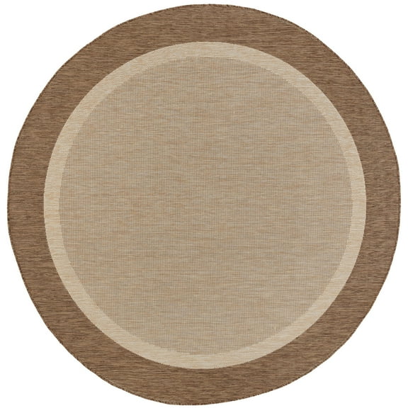 Tayse Eco Area Rug ECO1203 Transitional Gold Single-Color Flat 5' 3" x 5' 3" Round