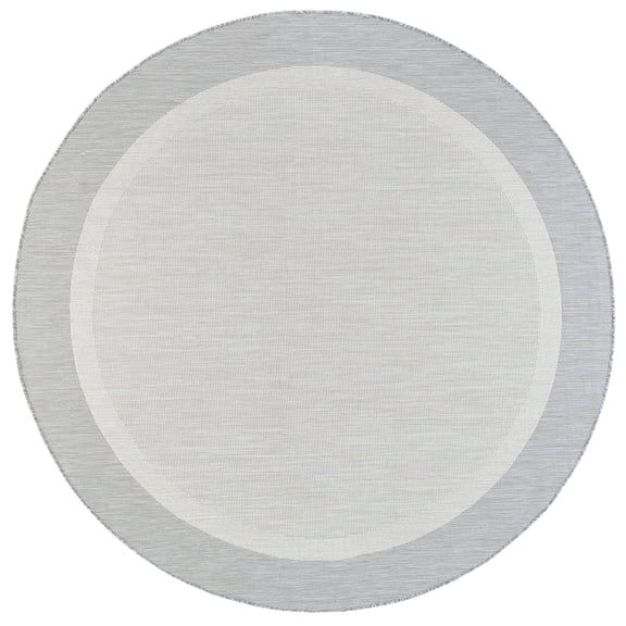 Tayse Eco Area Rug ECO1204 Transitional Gray Solid Flat 7' 10 x 7' 10" Round