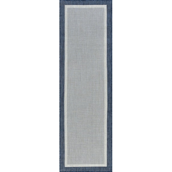 Tayse Eco Area Rug ECO1205 Transitional Navy Solid Simple 2' 2" x 7' 3" Rectangle