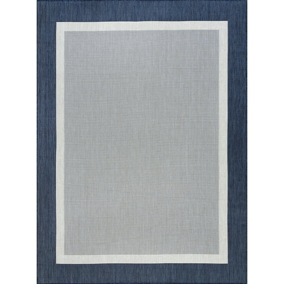 Tayse Eco Area Rug ECO1205 Transitional Navy Solid Simple 7' 10" x 10' 2" Rectangle