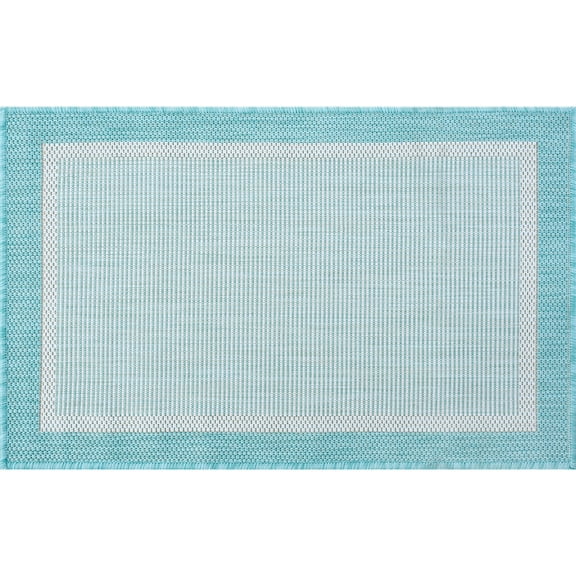 Tayse Eco Area Rug ECO1206 Transitional Aqua Solid Single-Color 2' x 2' 11" Rectangle