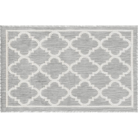 Tayse Eco Area Rug ECO1304 Transitional Gray Simple Loops 2' x 2' 11" Rectangle