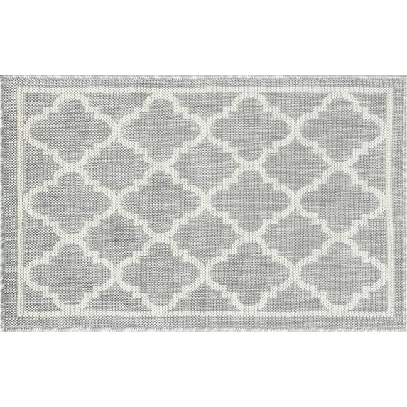 Tayse Eco Area Rug ECO1304 Transitional Gray Simple Loops 2' x 2' 11" Rectangle