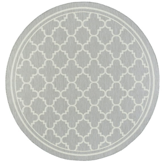 Tayse Eco Area Rug ECO1304 Transitional Gray Simple Loops 5' 3" x 5' 3" Round