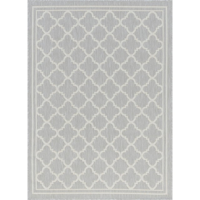 Tayse Eco Area Rug ECO1304 Transitional Gray Simple Loops 5' 3