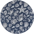 thumbnail image 1 of Tayse Eco Area Rug ECO1405 Novelty Navy Shells Fish 7' 10 x 7' 10" Round, 1 of 2