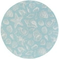 thumbnail image 1 of Tayse Eco Area Rug ECO1406 Novelty Aqua Ocean Shells 7' 10 x 7' 10" Round, 1 of 2