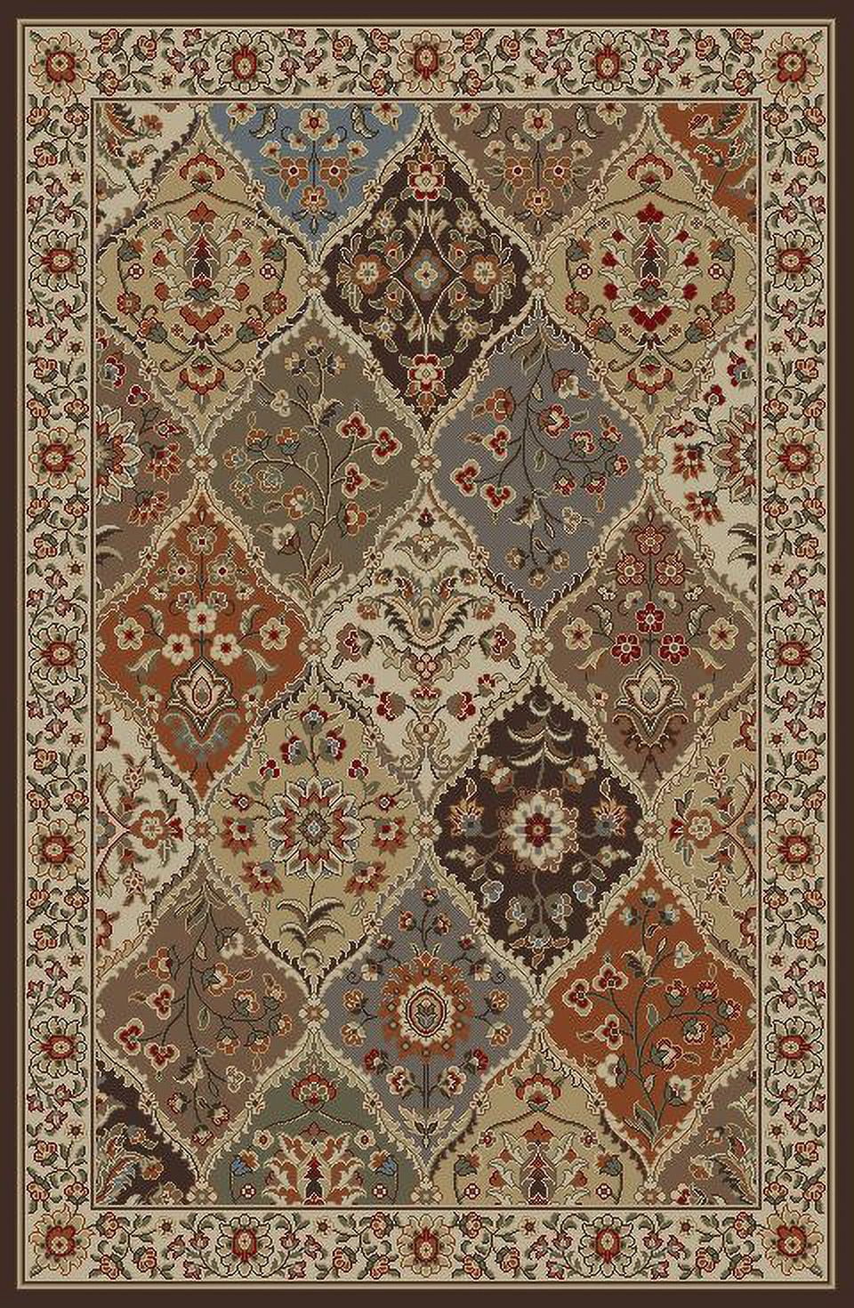 Tayse Elegance Area Rug 5120 Multi Panel Flower 1' 8