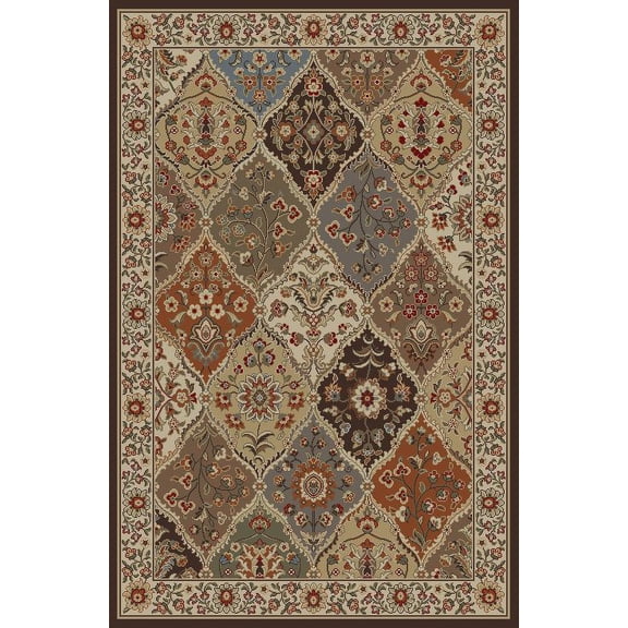 Tayse Elegance Area Rug 5120 Multi Panel Flower 1' 8" x 5' , 1' 8" x 2' 8", 5' x 7' Rectangle