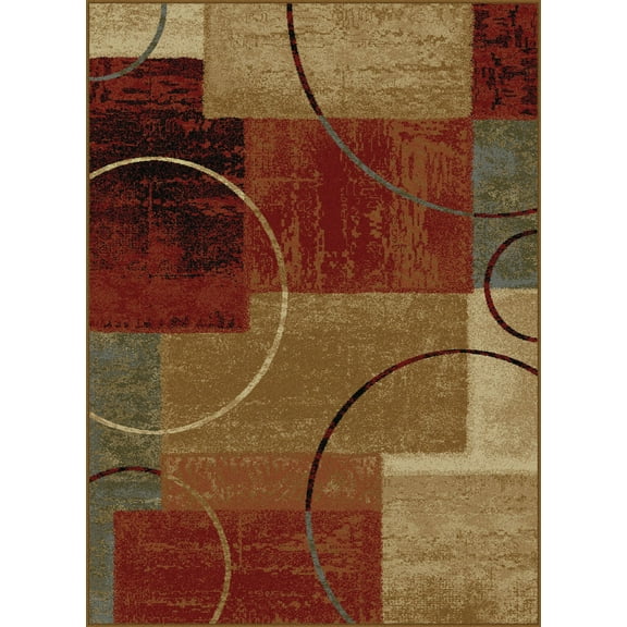 Tayse Elegance Area Rug 5430 MULTI Contemporary Multi Squares Boxes 7' 6" x 9' 10" Rectangle