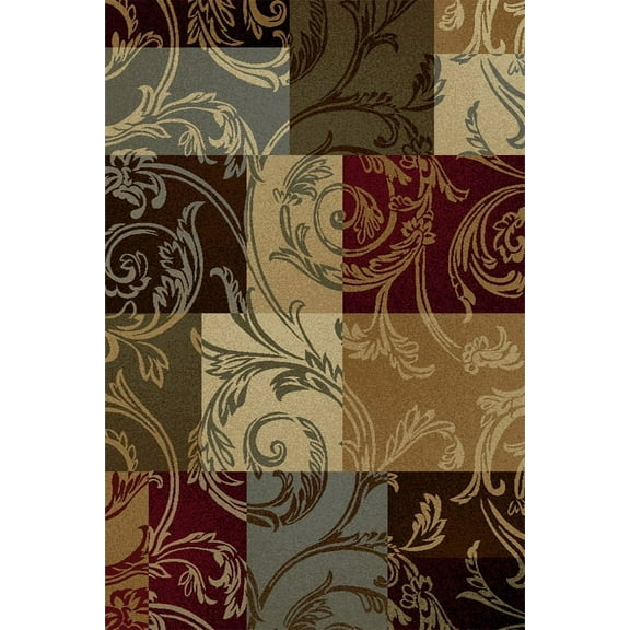 Tayse Impressions Area Rug 7710 Multi Boxes Scrolls 7' 10" x 10' 3" Rectangle