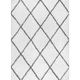 thumbnail image 1 of Tayse Jersey Shag Area Rug JRS1100 Contemporary White Diagonal Angled 5' 3" x 7' 3" Rectangle, 1 of 2