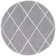 thumbnail image 1 of Tayse Jersey Shag Shag Area Rug JRS1102 Contemporary Silver Crosshatch Lines 7' 10 x 7' 10" Round, 1 of 2
