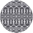 thumbnail image 1 of Tayse Jersey Shag Shag Area Rug JRS1207 Contemporary Gray Banded Diagonals 7' 10 x 7' 10" Round, 1 of 2