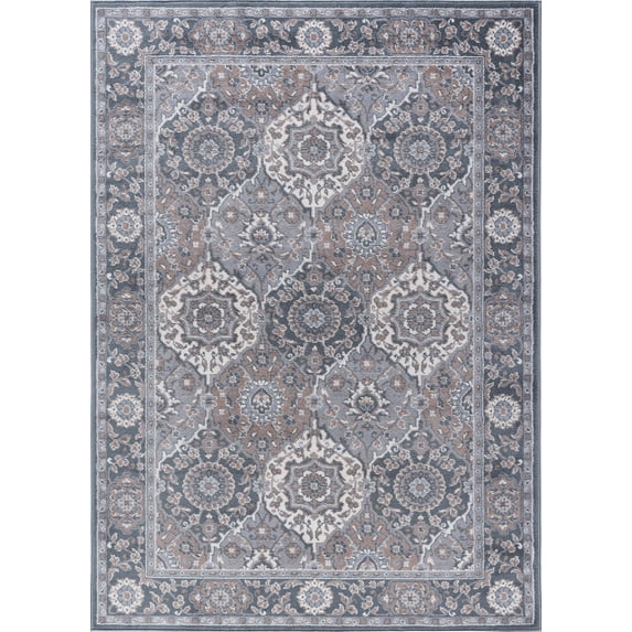 Tayse Madison Area Rug MDN3609 Traditional Gray Garland Repeat 2' 3" x 10' Rectangle