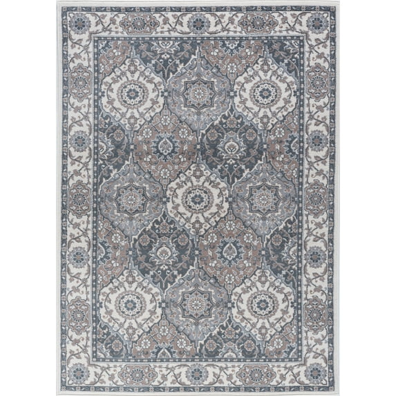Tayse Madison Area Rug MDN3617 Traditional Cream Half-Brick Repeat 7' 10 x 7' 10" Round