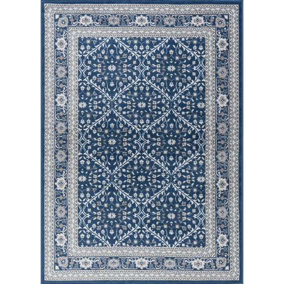 Tayse Madison Area Rug MDN3707 Traditional Navy Crosshatch Lines 2' 3" x 7' 3" Rectangle