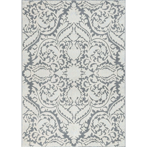Tayse Madison Area Rug MDN4509 Traditional Gray Garlands Bulbs 3' 11'' x 5'3'' Rectangle