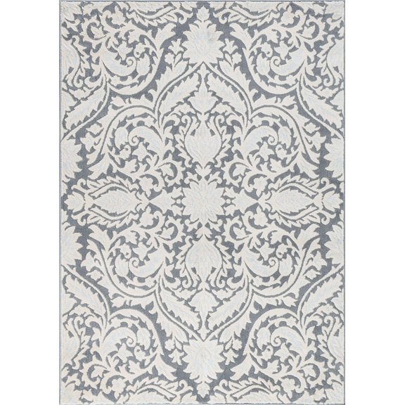 Tayse Madison Area Rug MDN4509 Traditional Gray Garlands Bulbs 7' 6" x 9' 10" Rectangle