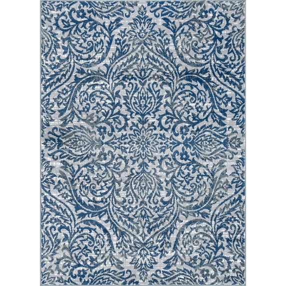 Tayse Madison Area Rug MDN4541 Traditional Dark Gray Solid Mirrored 5' 3" x 5' 3" Round